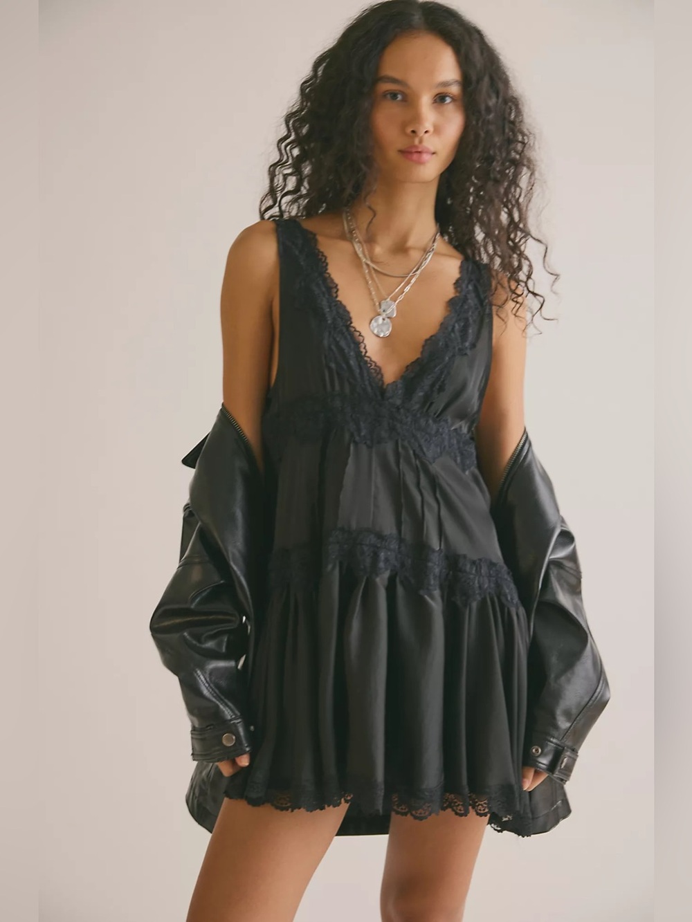 Free People Intimately In This Groove Mini Slip Dress S NWT $118